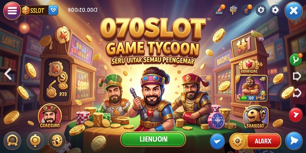 Screenshot gameplay 070SLOT yang menampilkan suasana kasino yang dinamis.