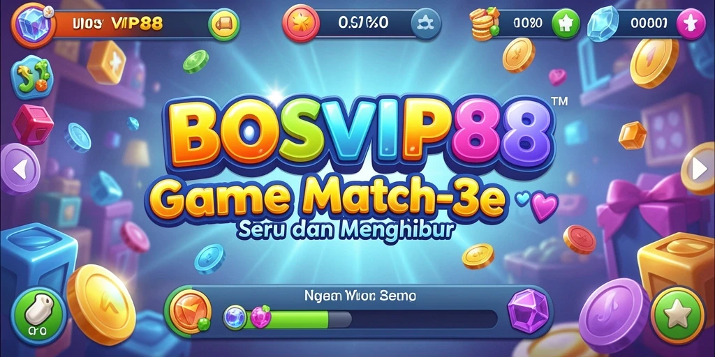 Tampilan menarik dari gameplay game Match-3 BOSVIP88.