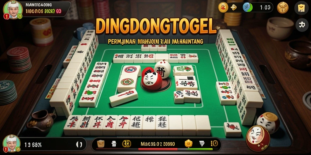 Tampilan gameplay menarik dari DINGDONGTOGEL, menunjukkan ubin Mahjong yang berwarna-warni.