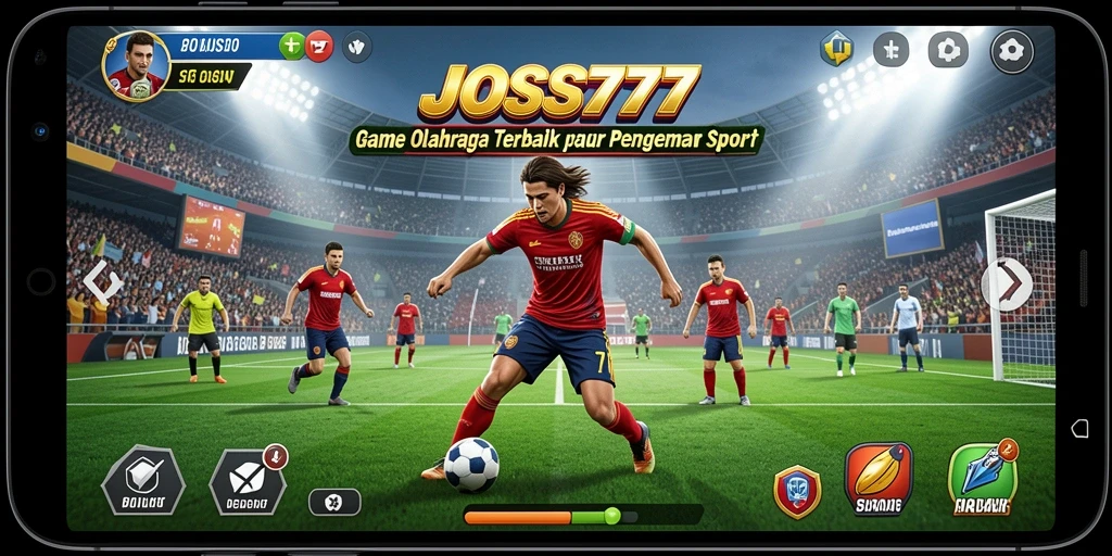 Screenshot JOSS777 menampilkan intensitas gameplay olahraga yang mendebarkan.
