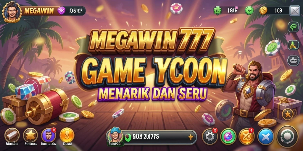 Tampilan gameplay mengelola bisnis dalam MEGAWIN777.