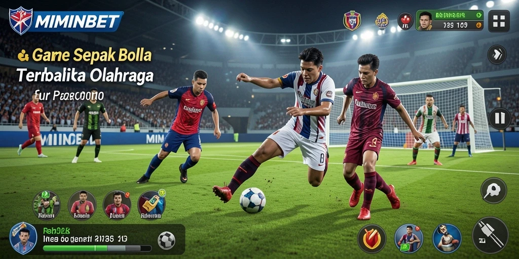 Tangkapan layar utama MIMINBET menampilkan aksi mendebarkan dalam pertandingan sepak bola.
