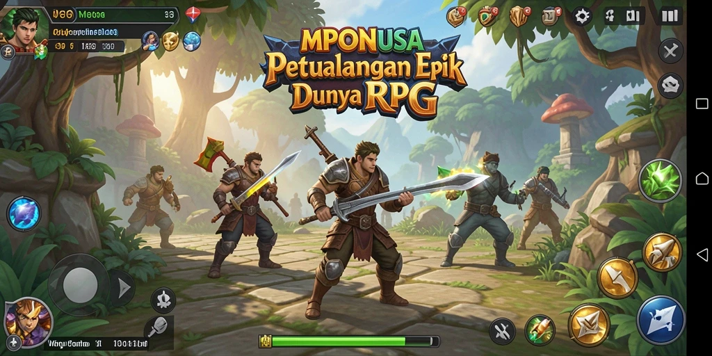 Tampilan gameplay RPG yang seru dan mendebarkan di MPONUSA.