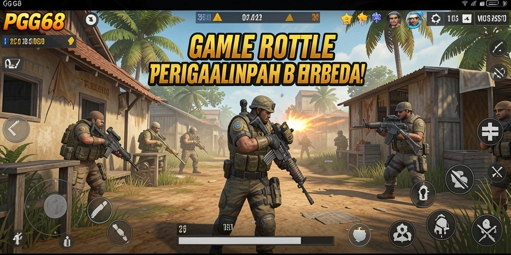 Gameplay seru dalam pertarungan Battle Royale di PGG68.