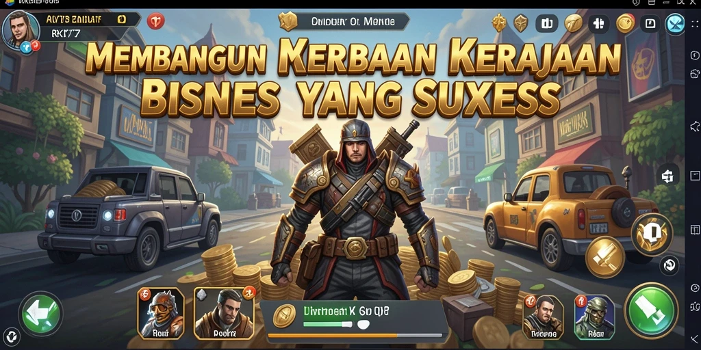 Screenshot utama RK77 menampilkan gameplay Tycoon yang menarik dan interaktif.