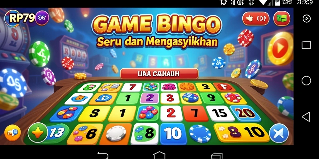Screenshot RP79 menampilkan momen seru permainan Bingo yang penuh warna.