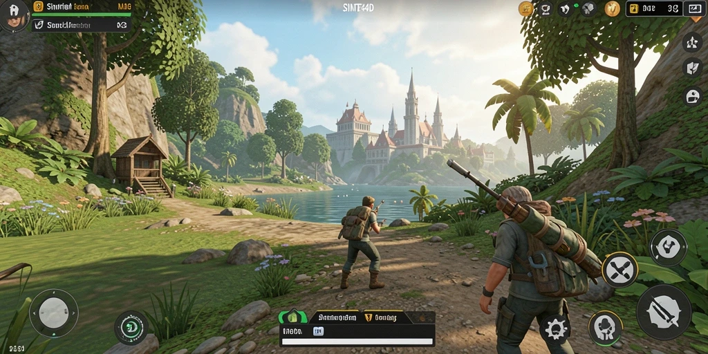 Tampilan gameplay SINTE4D yang menarik dan penuh warna.