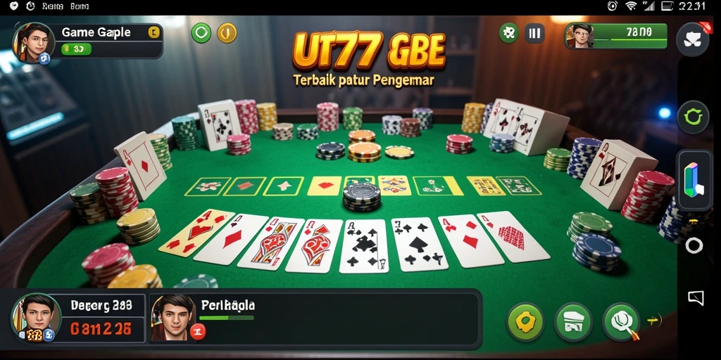 Tampilan gameplay UT77 dengan suasana Gaple yang menarik.